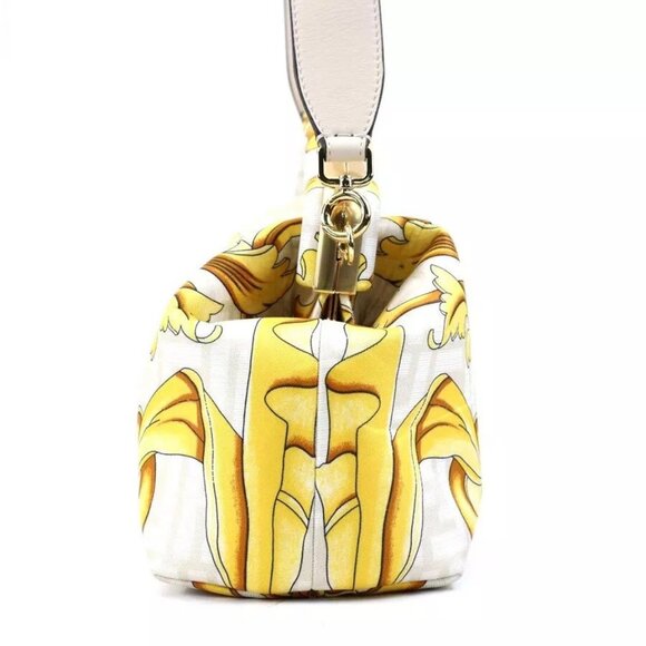 Auth FENDI FENDACE First Medium Shoulder Bag Light Beige/Yellow Canvas - Picture 15 of 16